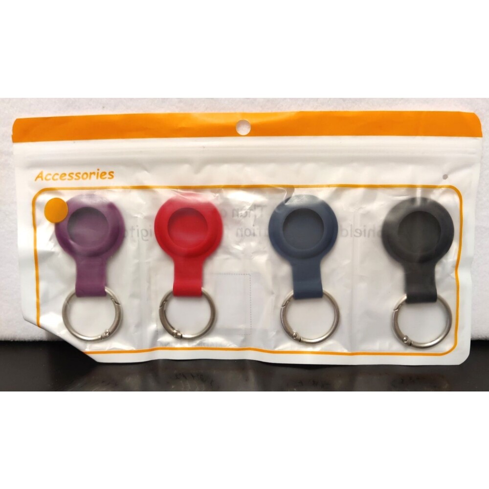4Pack For Apple AirTag Silicone Holder Keyring Carry Case Keychain Air Tag NEW